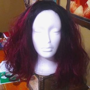 Red wig with black undertone